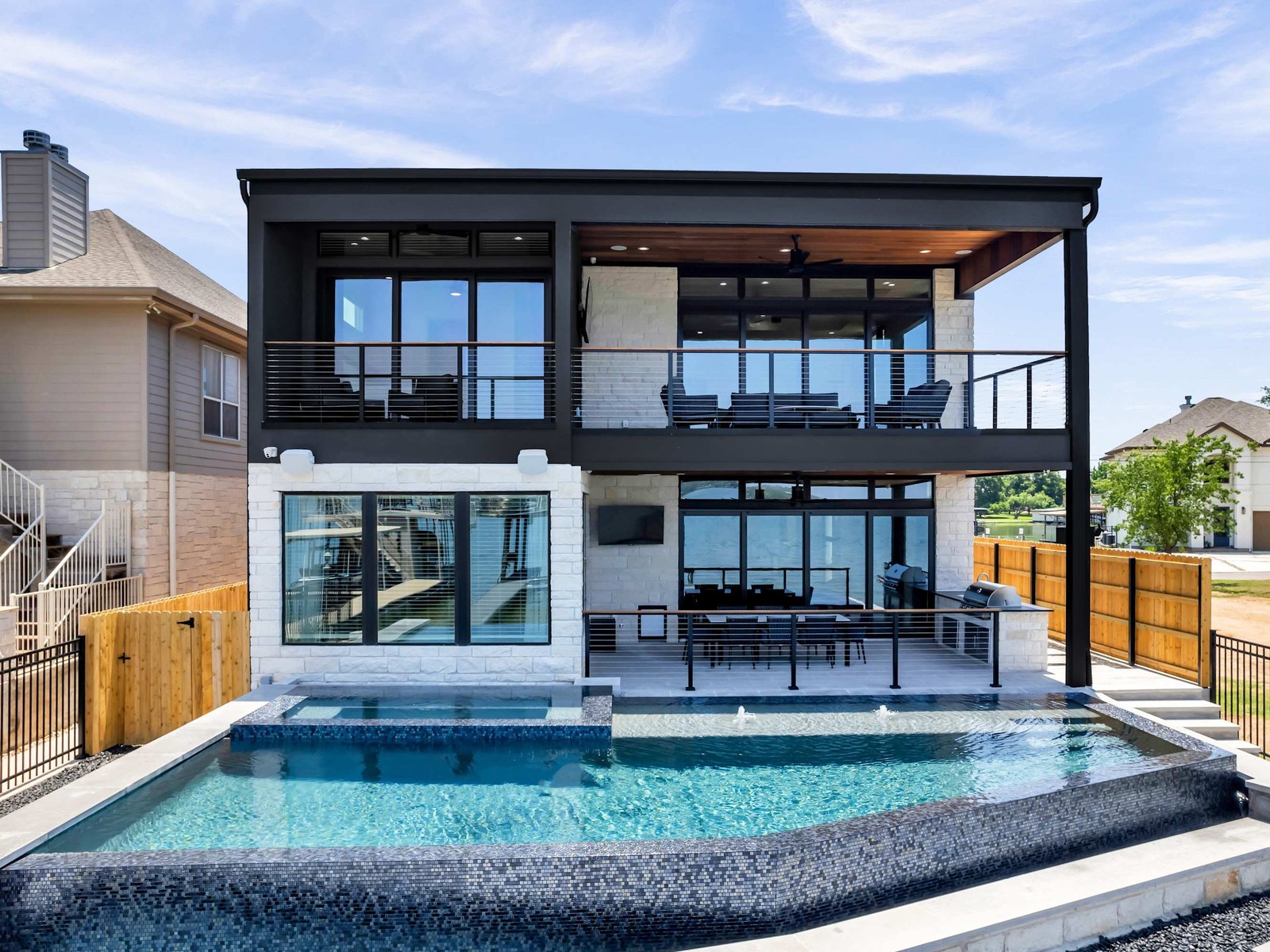 Granite Shoals lakehouse with a private pool